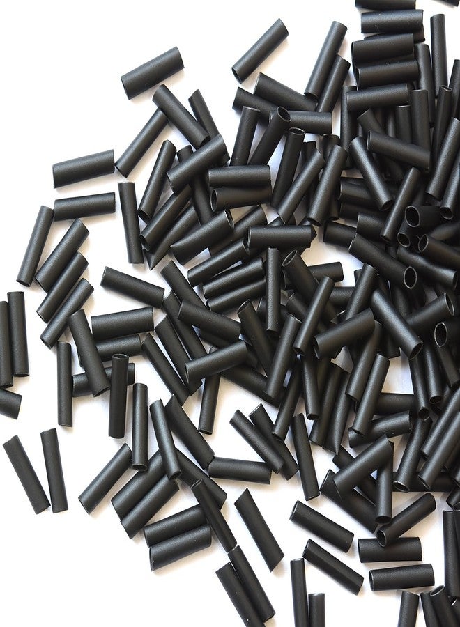 ياتشيو 250 قطعة من أنابيب انكماش وصلات الشعر، أنابيب سوداء قابلة للانكماش لوصلات الشعر (أسود) - Image 1